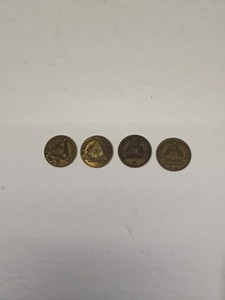 Lot of 4 Alcoholics Anonymous AA Recovery Sobriety Token Coins Chips NATIVE