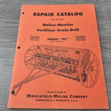 Minneapolis Moline Monitor Model PF Fertilizer Grain Drill Repair  Manual
