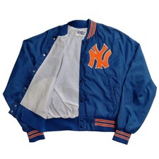 Chalk Line NY Knicks 90s Stadium Jacket Blue Nylon S Unisex Short Length