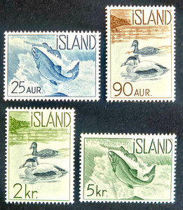 Iceland Stamps SC # 319-323 (set of 5) - Icelandic Fish and Birds, MH* 1959-60