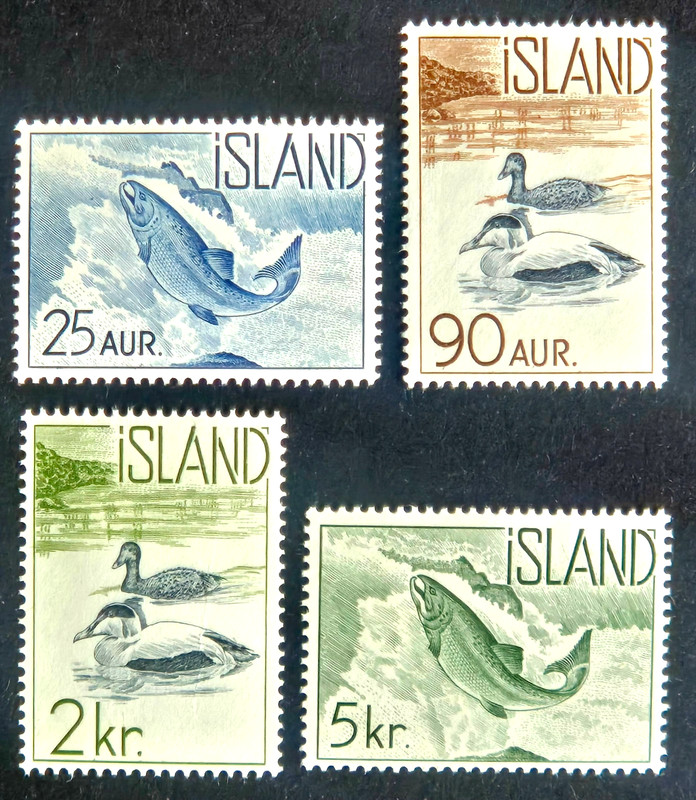 Iceland Stamps SC # 319-323 (set of 5) - Icelandic Fish and Birds, MH* 1959-60