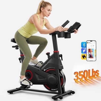 Exercise Bike with 350lb Weight Capacity Magnetic Stationary Indoor Cycling Bike
