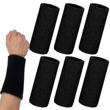 6 Pcs 6 Inch Wrist Sweatbands Wrist Sweat Bands for Men Women Elastic Athletic
