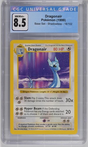 Dragonair (Shadowless) graded CGC 8.5 for sale on eBay