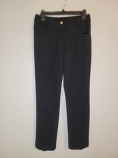 St. John Black Knit High Rise Straight Leg Pants 4