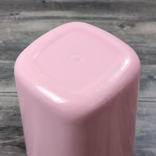 Vintage Pastel Pink Squared Oval Wastebasket Late 90s 10x8" Bathroom Girls Room - Picture 7 of 8