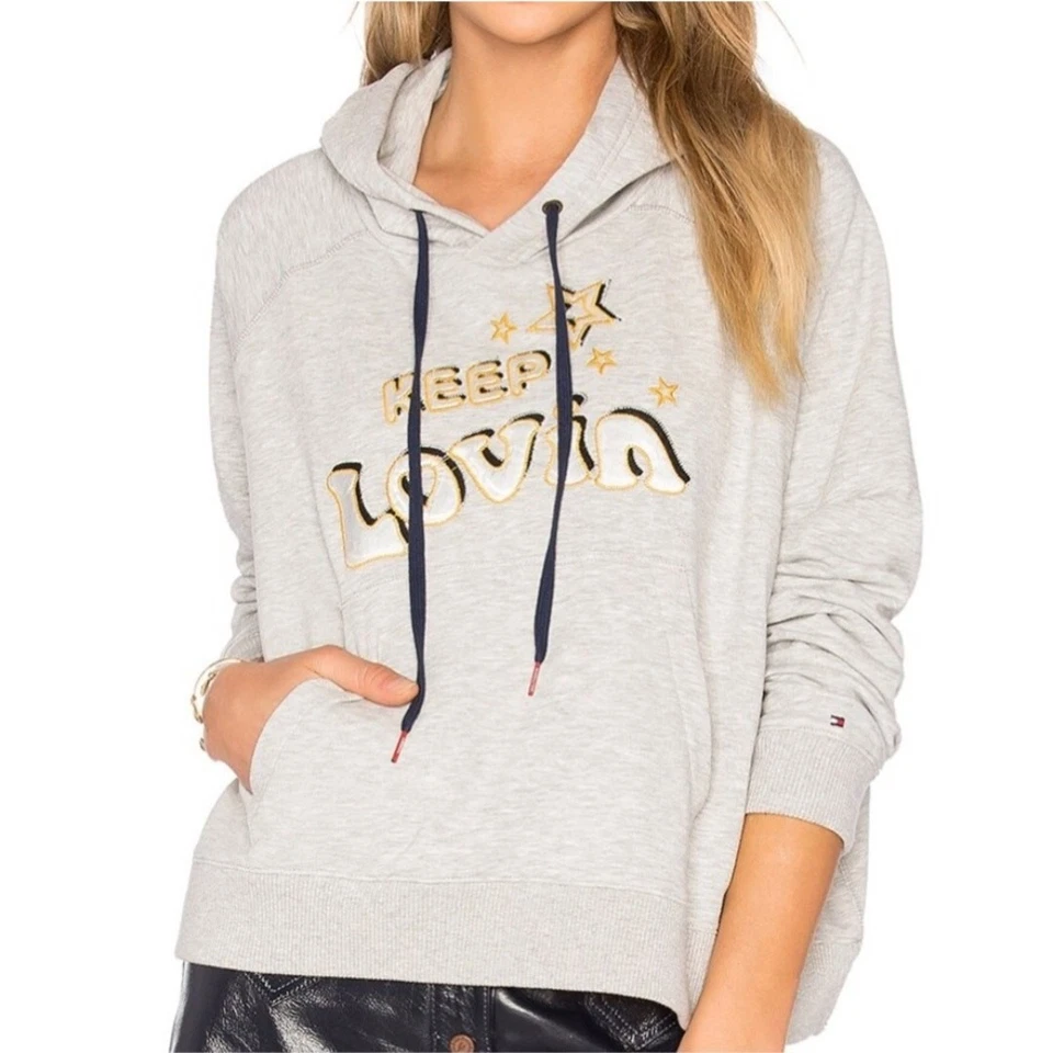 Sudadera con capucha Tommy Hilfiger x Gigi Hadid 2017 gris brillante mantener vibrante talla S Foto 3 de 4