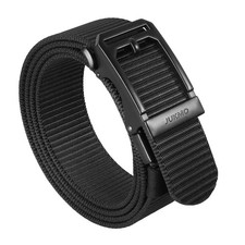 JUKMO Men's Ratchet Tactical Belt, 1.5" Nylon Web, Adjustable, Black, Medium
