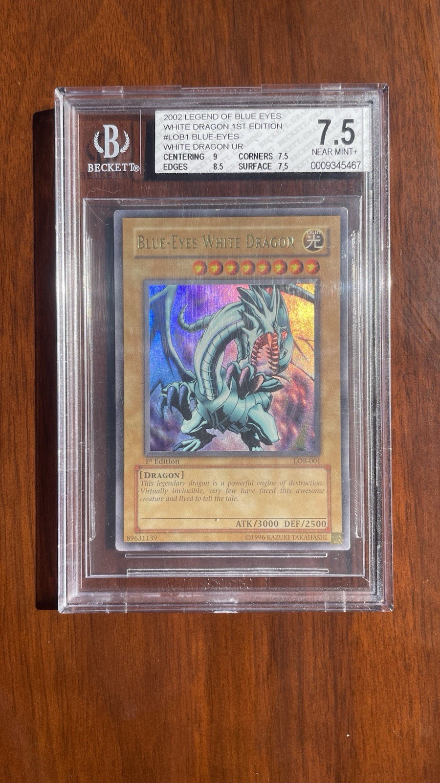 Blue-Eyes White Dragon LOB-001 The Legend of Blue Eyes White Dragon 1st Edition