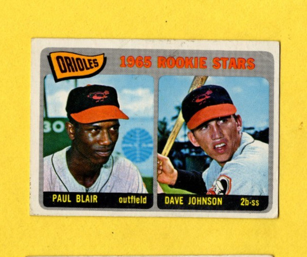 1965 Topps Baltimore Orioles Rookie Stars #473 Dave Johnson Paul Blair VERY GOOD