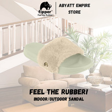 Flipflop Sandal Fipper Fluff Sandal for Women in Mint Suede Indoor and Outdoor