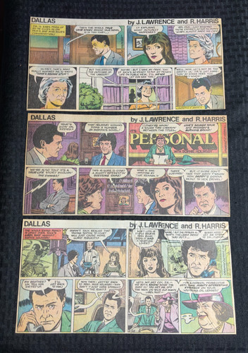 1981/1982 DALLAS TV SHOW 13x6.5" Sunday Comic Strip FN/FN+ LOT of 19 Ron Harris