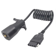 RV Blade 7 Way to 5 Way Flat Trailer Coiled Wiring Connector, Simple Plug-in ...