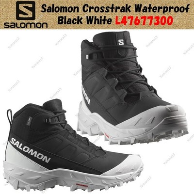 Salomon Crosstrak Waterproof Black White L47677300 Men's Size