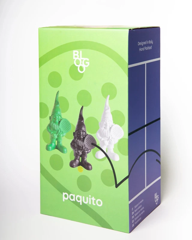 Nano Elfo Gnomo PADEL Verde Pachito 29 cm Statua Decorazione Regalo Tennis, fotografia 10 di 10