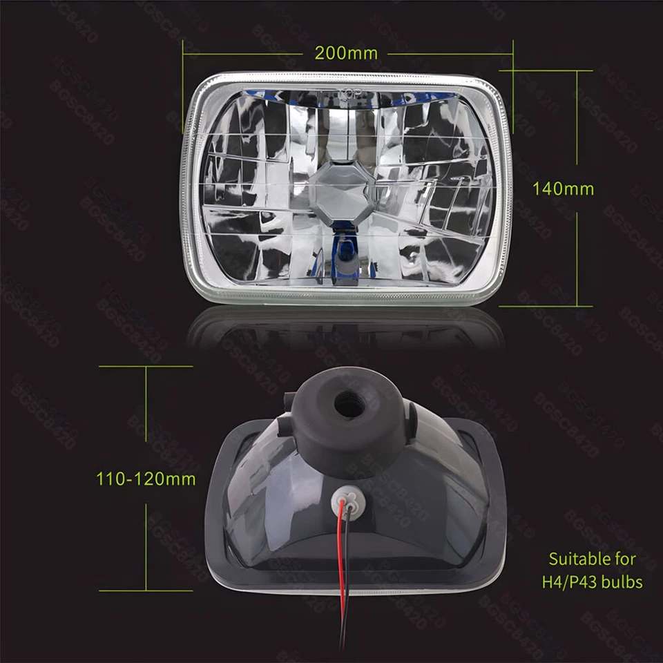 Par de faros LED de haz alto bajo para Ford F150 F250 F350 1978-1986 7x6 5x7 pulgadas Foto 2 de 4