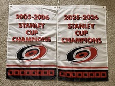 Carolina Hurricanes 2005-2006 & 2025-2026 Stanley Cup Champions Banners/Flags M