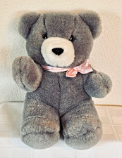 VINTAGE 1968 AMERICA WEGO GRAY SITTING BEAR PLUSH TEDDY BEAR 6 1/2" NON-JOINTED