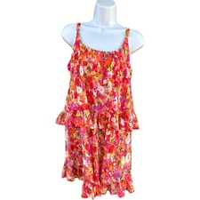 Oscar De La Ranta Floral Flowy Layered Strappy Romantic Coquette Feminine Dress