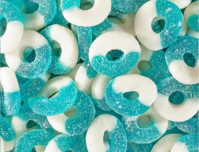 Bayside Candy Gummy Blue Raspberry Rings - Sweet & Sour Gummy Candy