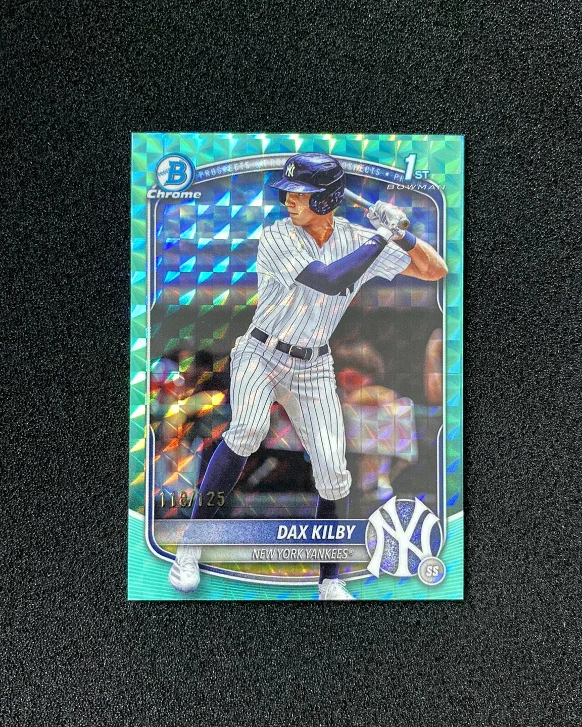 2025 Topps Bowman Draft Chrome Aqua Geometric Dax Kilby 1st 118/125 QI95