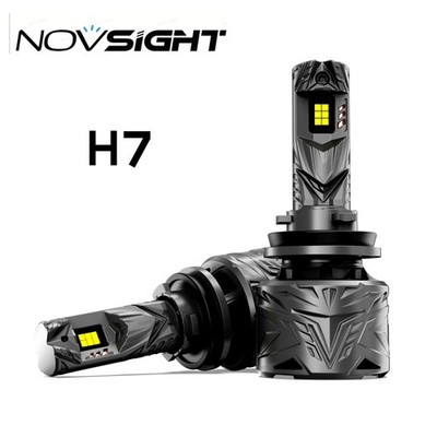 NOVSIGHT H7 LED Headlight Bulbs Kit High Beam 6000K Cool White Bulbs Bright Lamp