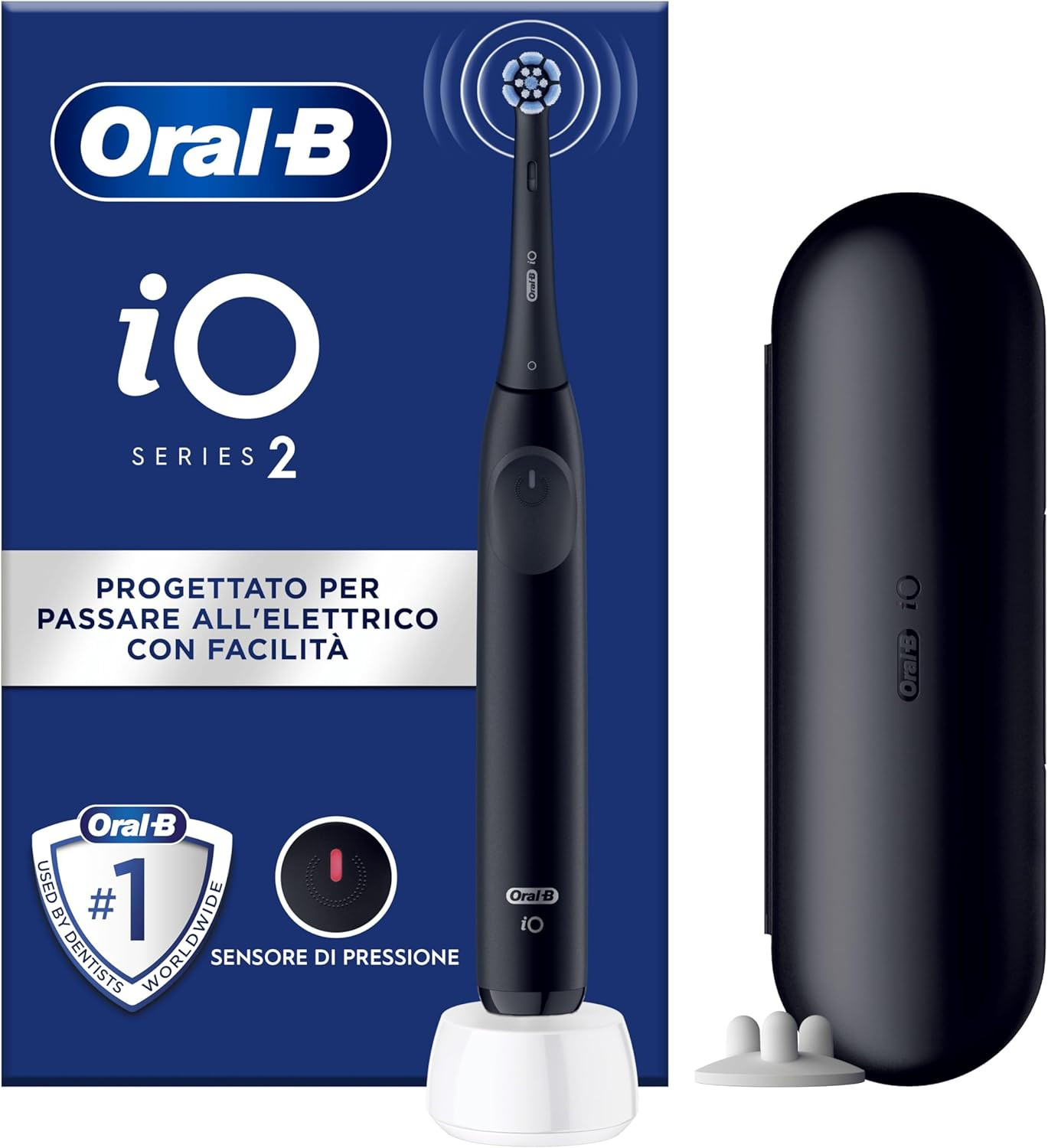 Oral-B iO 2 Nero: Spazzolino Delicato per Denti e Gengive Sensibili