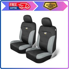CAT FlexFit Front Seat Covers Black Gray Airbag Compatible Pair for Car Truck