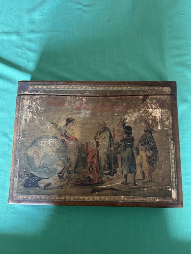 GRANDE BOITE JEU ancien 1900 de 54 cubes thèmes chansons complet signé