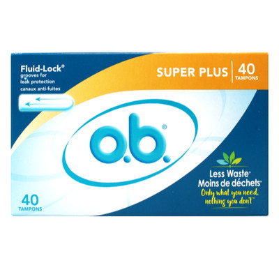 O.B. Super Plus Absorbency Tampons Fluid Lock 40 Count