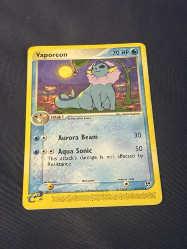 Vaporeon 25/100 EX Sandstorm Regular pokemon card played 