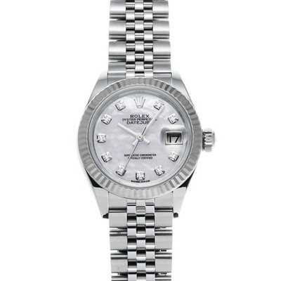 ROLEX Lady-Datejust 28 279174NG White shell/diamond WATCH 698395