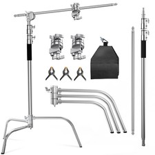 C Stand With Boom Arm Photography Light Stand Max Height 10.5ft 320cm 4.2ft 128c
