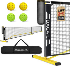 Portable Pickleball Net Set, 22 FT Regulation Size Pickle Ball Net with Ball Col