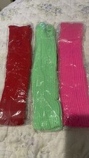 3 Pairs Leg Warmers In 3 Diffrent Colors Pink ,green ,red Great For Cold Weather