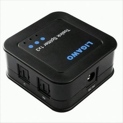 GW5581 Ligawo 6518741 SPDIF Toslink Audio Splitter/ Verteiler 1x3