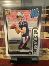 2024 Panini Donruss Drake Maye Rated Rookie Throwback RC #49 Canvas Patriots SP