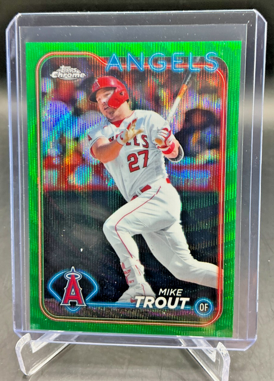 2024 Topps Chrome MIKE TROUT Green Wave Refractor 51/99 #200 Angels