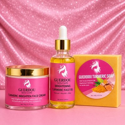 3Pcs Turmeric Face Cream , Serum and Turmeric soap