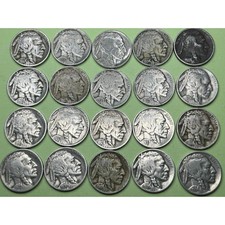 20 Full Date Buffalo Nickels Half Roll Great Mix Free Ship