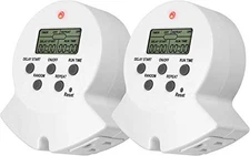 Digital Indoor Outlet Timer 2 Pack EZ Programmable