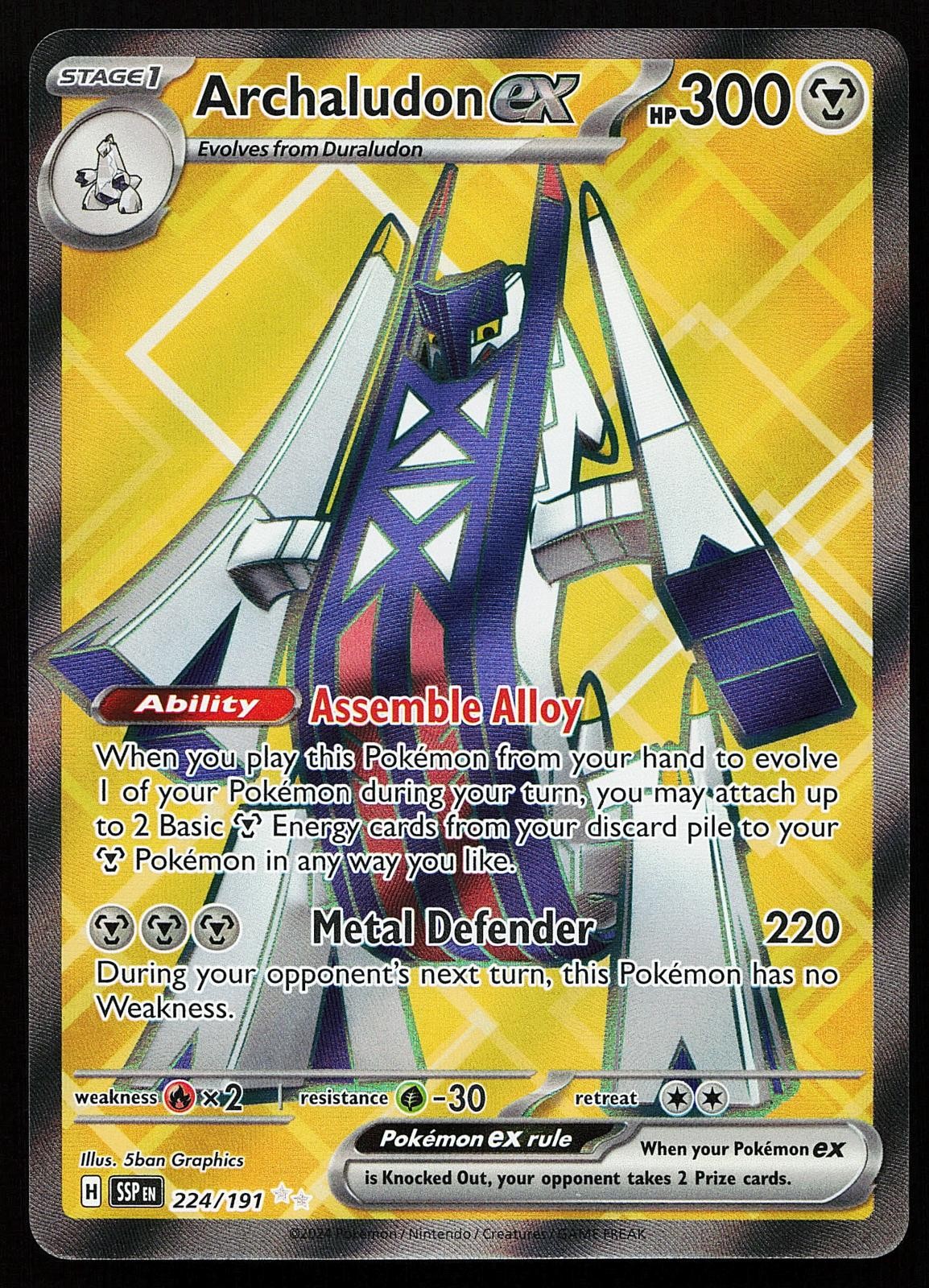 Archaludon ex 224/191 Ultra Rare Surging Sparks Pokemon Card