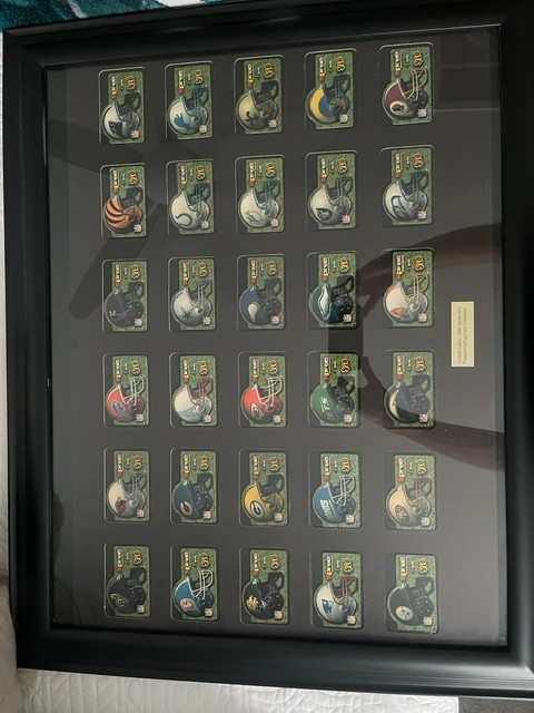 Framed NFL Football Prepaid Calling Card Collection - Limited Edition 1996