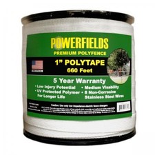 Powerfields Ew10-660 White Polytape 1.0" x 660' Powerfields
