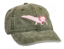 Axolotl Embroidered Cotton Cap NEW Salamander Amphibian