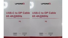 Upgrow USB-C to DisplayPort DP Cable 4K 60Hz - 4FT - 2 packages sold together