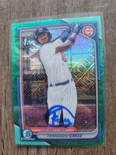 Fernando Cruz Signed 2024 1st Bowman Refractor Baseball Card #BCP-197 Cubs /299