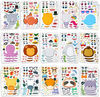 90 StüCk Tier Aufkleber Make - A - Face AufkleberböGen, Eigene Tier - Mix