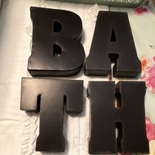 Hobby Lobby Metal Decor Letters BATH Word Set Black Wall Decor Rustic Farmhouse