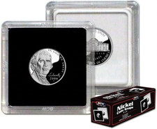 2X2 Coin Snap - 25 Ct Nickel Holder  Archival Safe Coin Protector  Crystal Cle